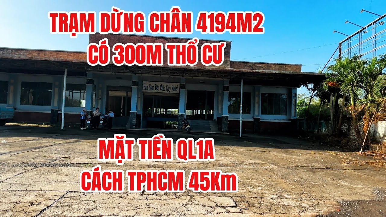 Bán trạm dừng chân 4194m2 có 300m thổ cư mặt tiền QL1A gần chợ Hưng Lộc #đất_đồng_nai 