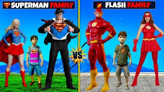 SUPERMAN Family vs FLASH Family in GTA 5!