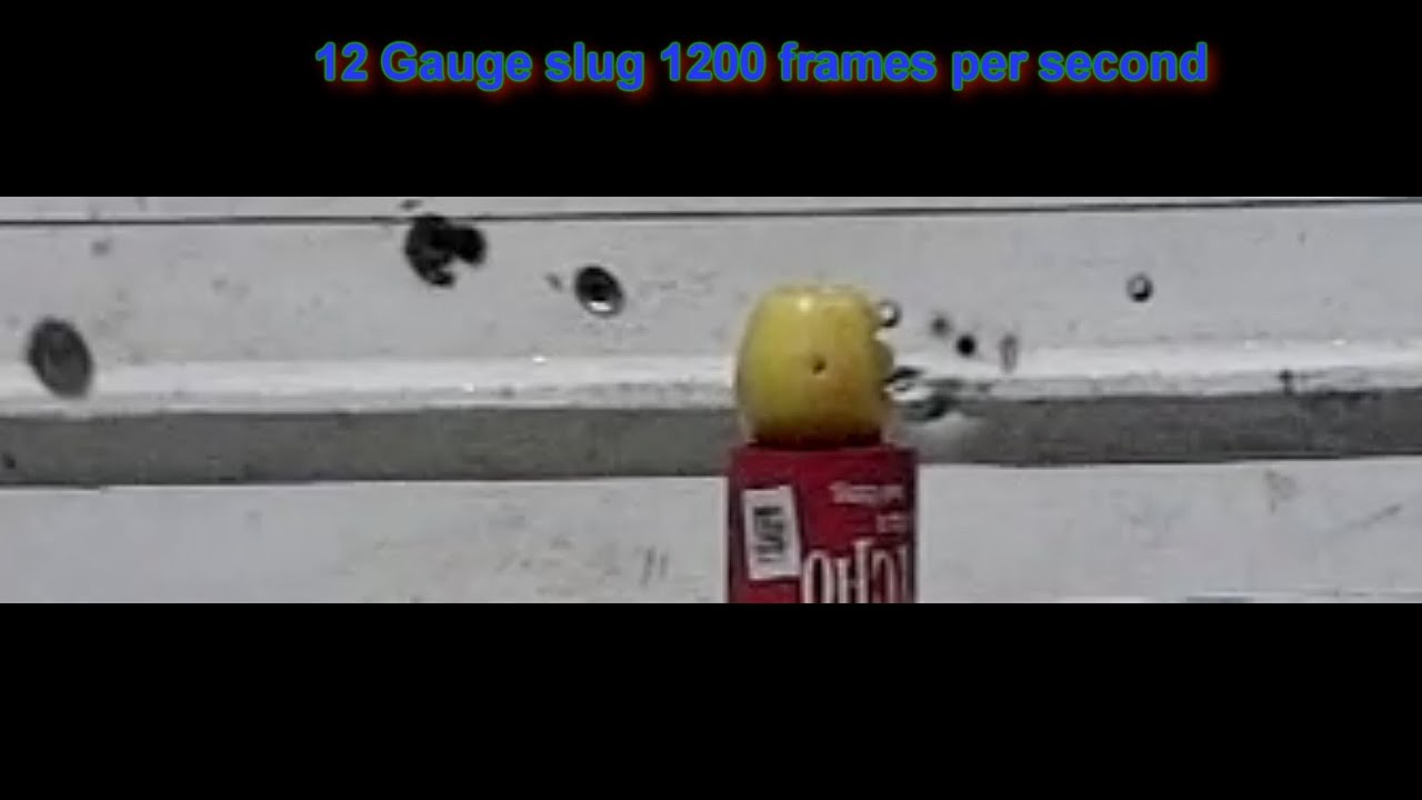 12 Gauge Slug @ 1200 fps Slow motion