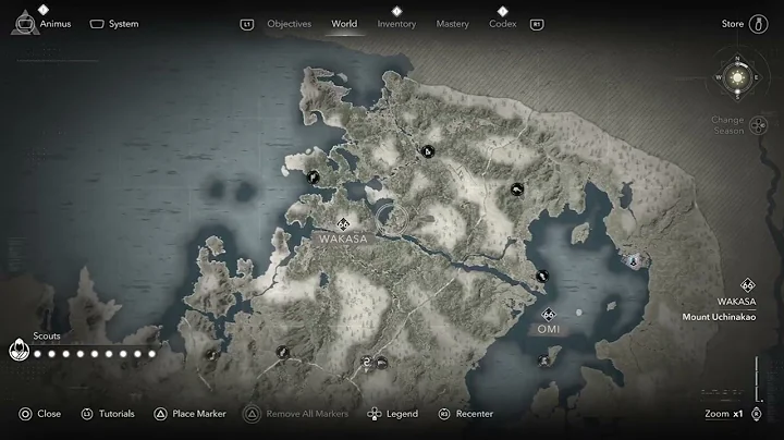 AC Shadows: MAP ONLY view of the 13 Glyph Locations For Those That Want Only Hints