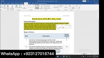 Exp19_Excel_Ch10_ML1_Dow_Jones | Exp19 Excel Ch10 ML1 Dow Jones |Excel Chapter 10 Mid-Level 1