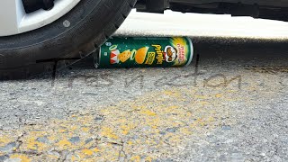 Crushing Crunchy & Soft Things by Car PRINGLES|Tires in action