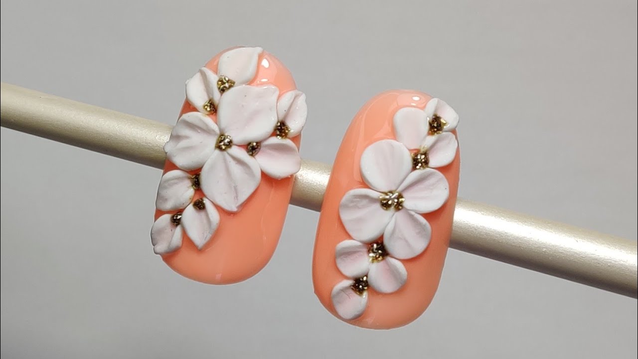 🌺🔥 Flor 3D| PLASTILINA o CARVING gel| tendencia| Nail art🔥🌺