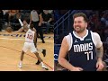 Luka doncic hits crazy scoop shot layup from near 3pt and can only laugh 