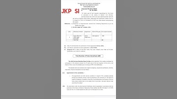 JKP SI 🔥🔥🔥 Official notification | #jkssb advt 6 of 2021 #jkp #si #shorts