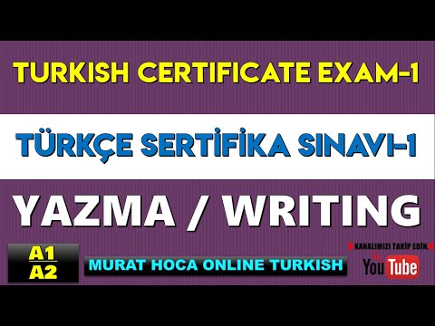 Yazma/Writing 1 - A1&A2 - Turkish Certificate Exam - Türkçe Sertifika Sınavı