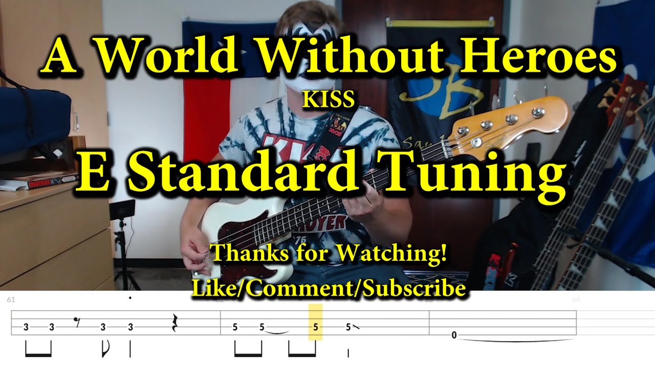 A World Without Heroes - KISS (Bass Cover with Tabs)