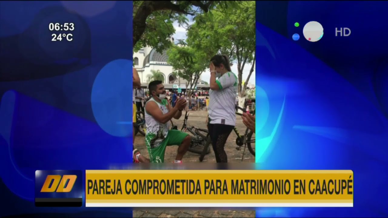 Pidió matrimonio a su pareja frente a la Basílica de Caacupé