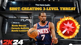 *NEW* RARE SHOT-CREATING 3-LEVEL THREAT BUILD IN NBA 2K24 SUPER RARE OVERPOWERED DEMIGOD NBA 2K24