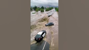 Moment the Bridge Almost Swept Away by Heavy Floods! #viral #shorts