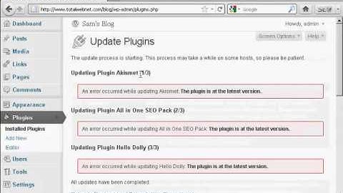 Video 9 - How to Upgrade or Delete Plugins Automatically
