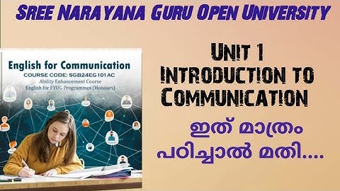 SNGOU-English for communication-Unit 1- Introduction to communication
