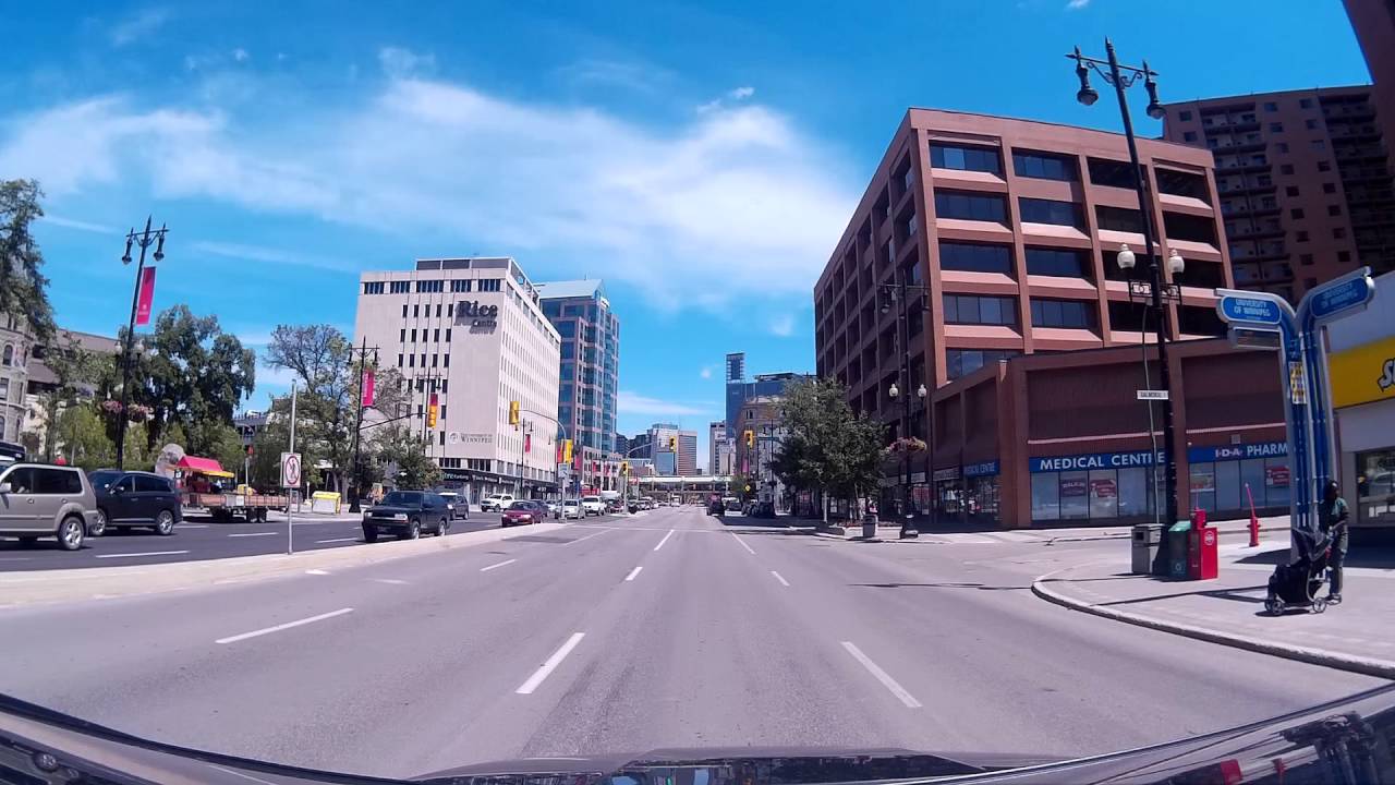 Downtown Winnipeg from my car - YouTube
