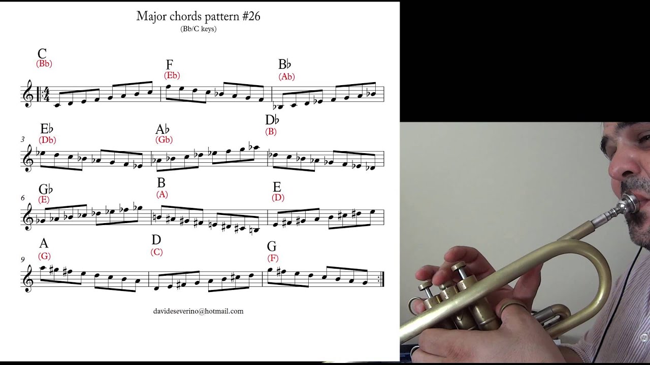 Major scales trumpet progression (25-26-27) - YouTube