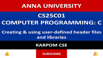 Anna University Reg - 2025 | CS25C01 | Creating & using user-defined header files and libraries