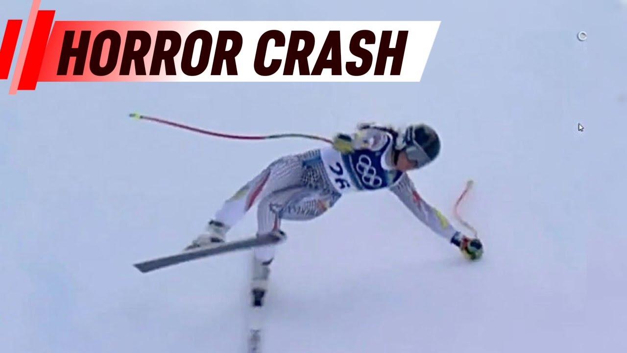 Андоррская лыжница Канде Морено была доставлена ​​вертолетом после серьезного падения с колена во...