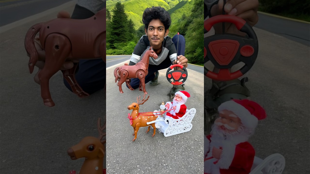 Rc 2 Ta Horse And Santa Claus Sleigh And Reindeer gift Unboxing