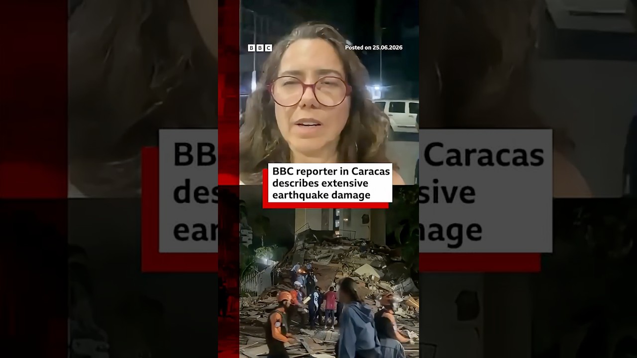 BBC reporter describes extensive damage after Venezuela earthquakes. #BBCNews