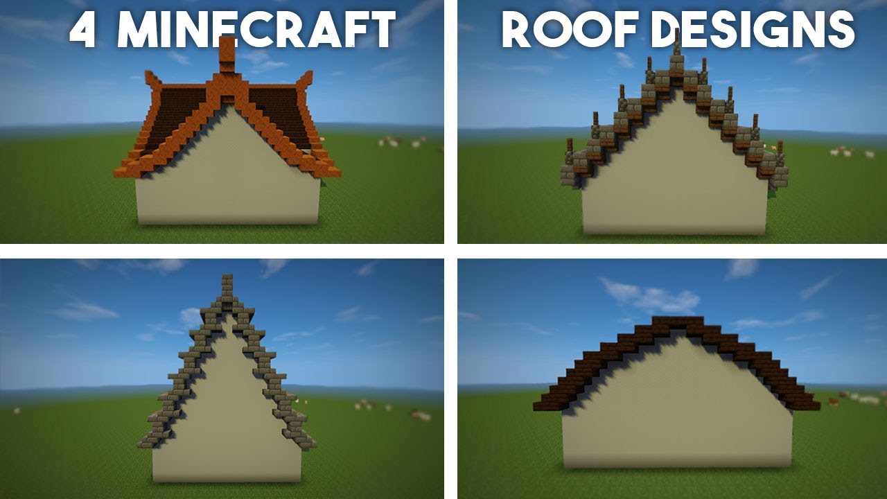 Minecraft Roof Tutorial | 4 Designs | Advanced Roofs Made Easy! - YouTube