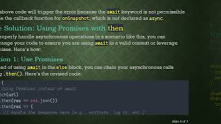 Solving the “await is only valid in async function” Error in React Native
