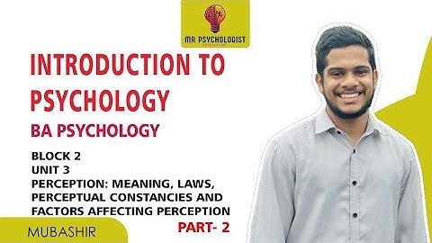 BPCC- 101 | INTRODUCTION TO PSYCHOLOGY | Unit - 3 Perception.....|  IGNOU MALAYALAM Part 2