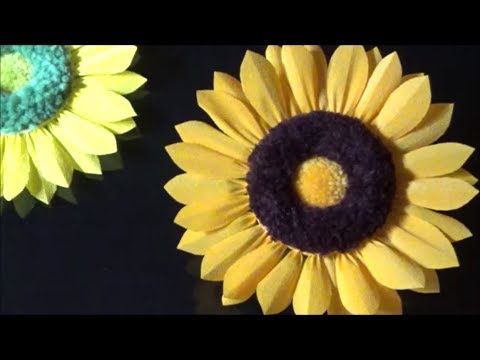 ペーパーフラワー 可愛い ひまわりの花の作り方 Diy Paper Flower Cute Sunflower Youtube