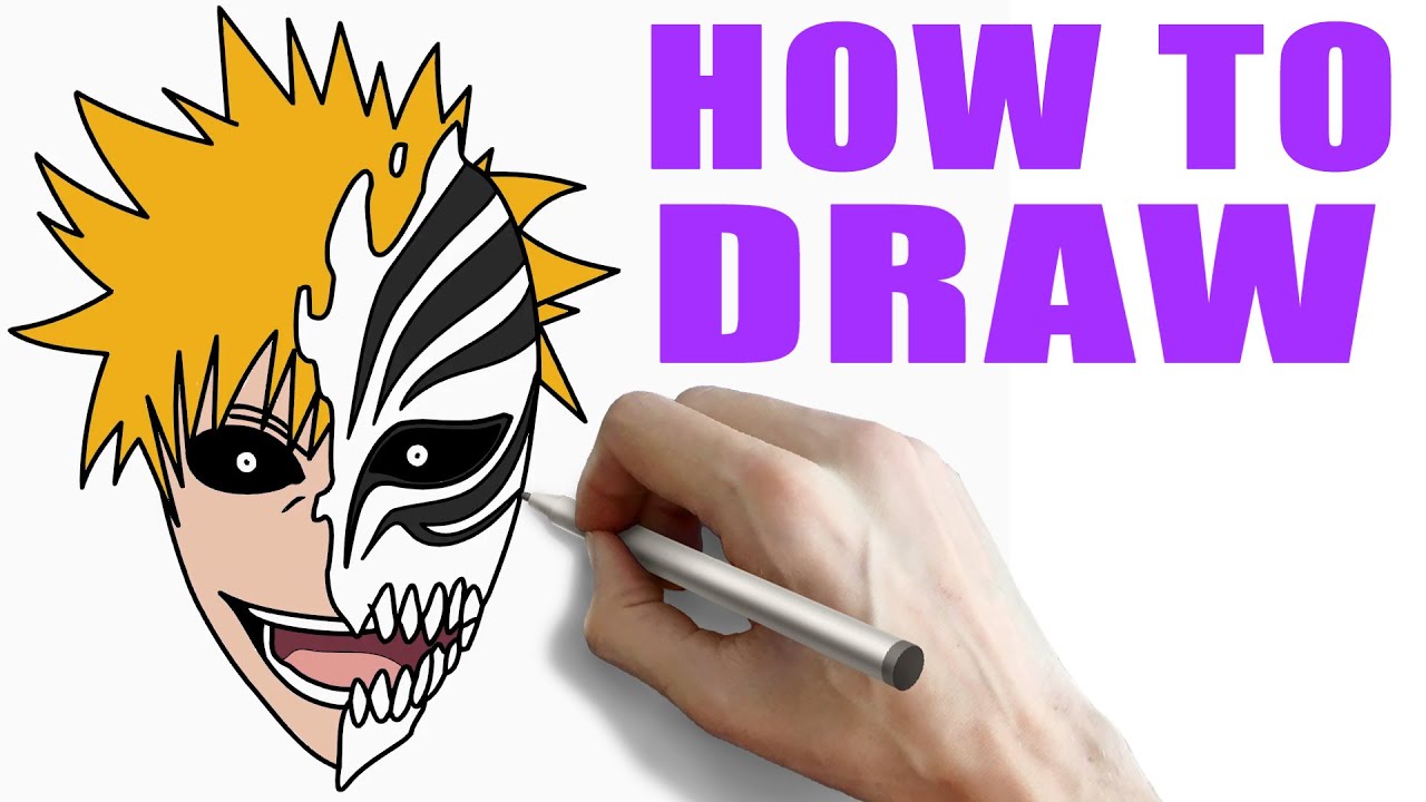 How to Draw Bleach Mask of Ichigo bleach YouTube