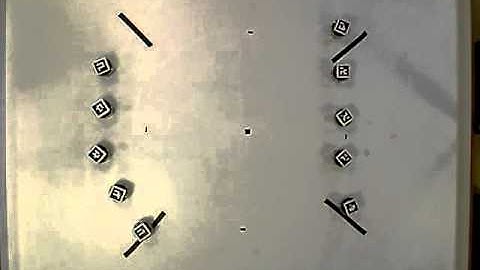 Test with 12 e-pucks using PCC coordination algorithm and repulsion forces (speed up 14).