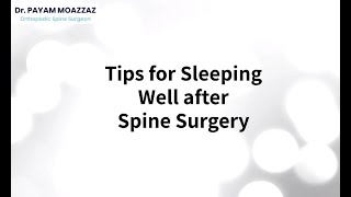 Tips for Sleeping After Spine Surgery