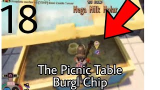 Grounded hot and hazy the Picnic table burgl chip, how to get on top of the table, the key