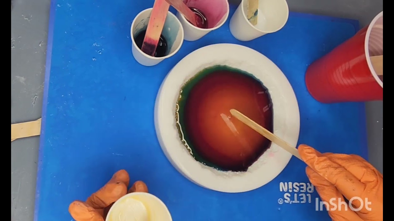 #40 This floral fusion resin technique turned out to look more like a chrysanthemum.