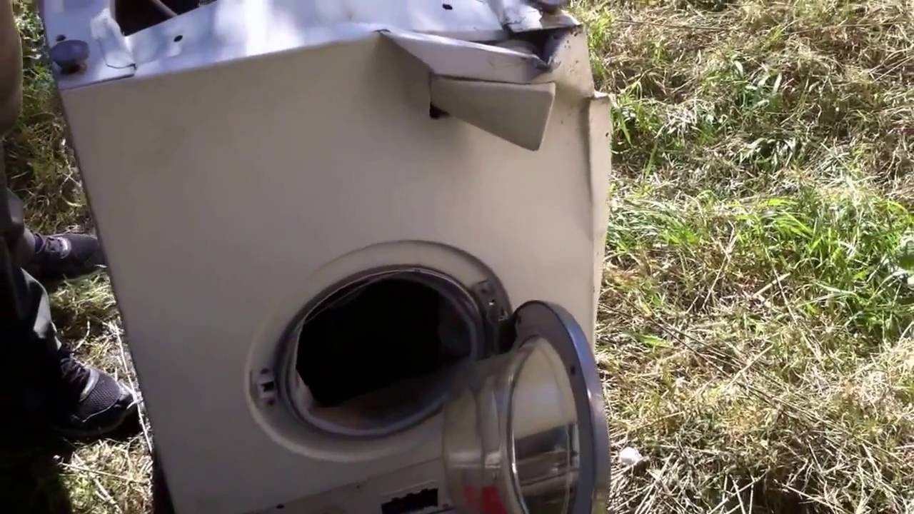 washing machine damaged. Πτώση πλυντηρίου. YouTube