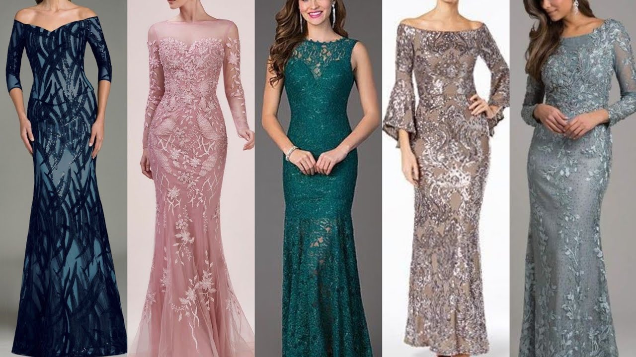 latest trends of lace partywear long evening dress marmaid style ...