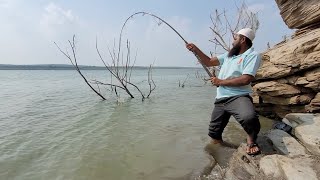 Best single hook fishing in river|BIG ROHUFISHES fishing|Amazing fishing video in Krishna river |