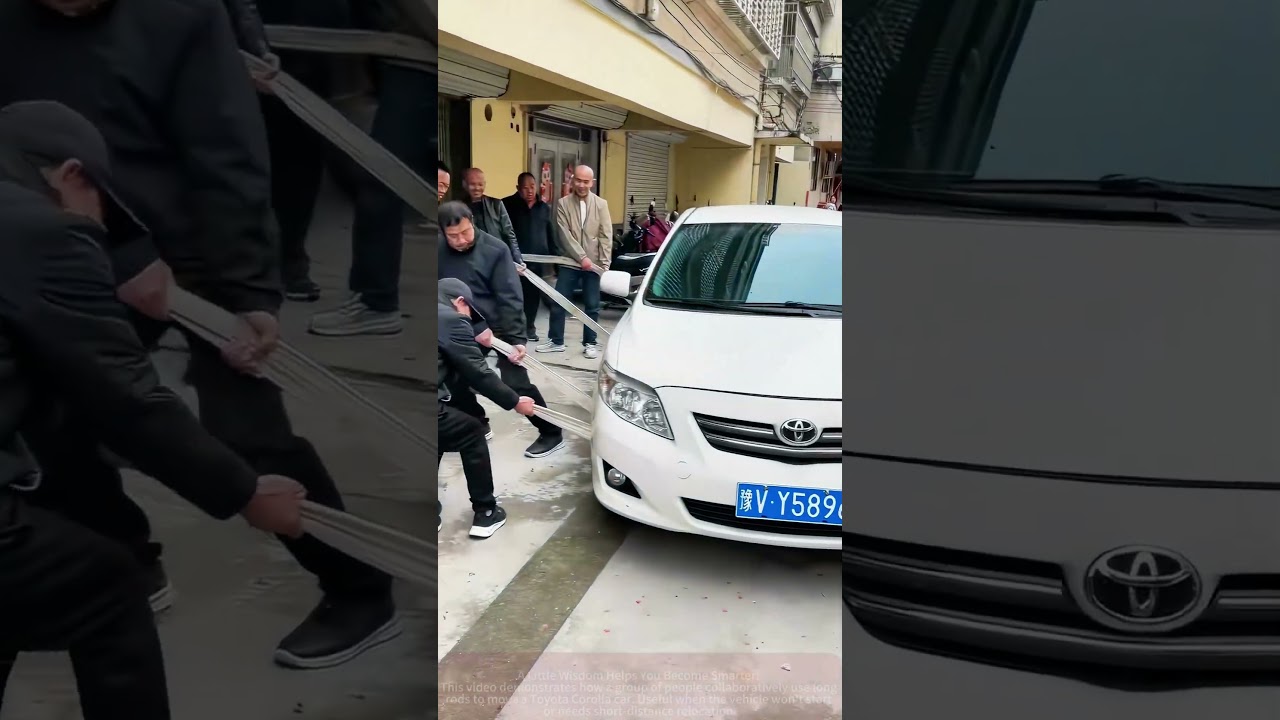 How to Move a Car: Group Effort to Drag a Toyota Corolla