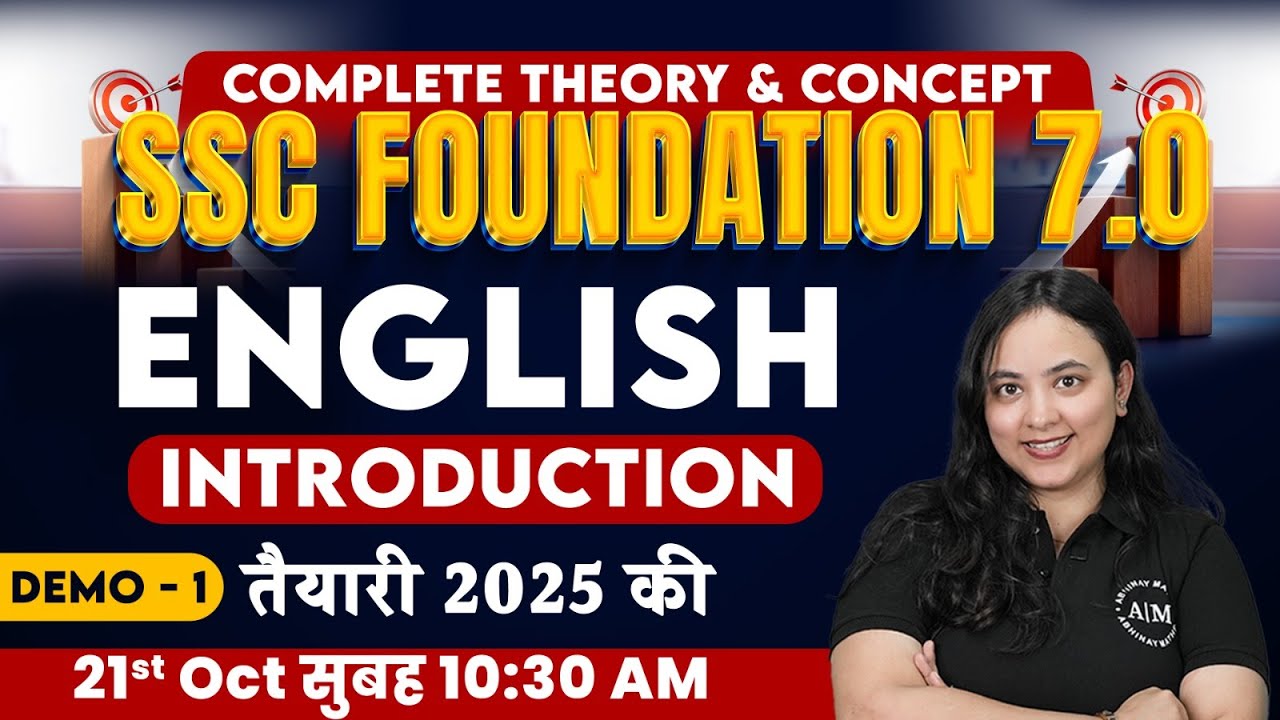 Orientation + Basics of English | SSC Foundation 7.0 Batch | Demo 1 SSC ...