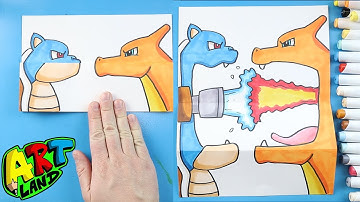 How to Draw a Charizard vs Blastoise Surprise Fold