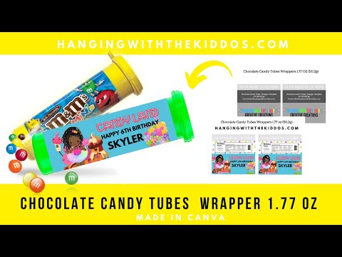 How to make Custom Party Favors, M&M Minis Chocolate Candy TubesWrappers