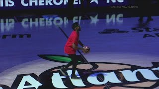 Hawks fan wins $10,000 after half-court shot Profile