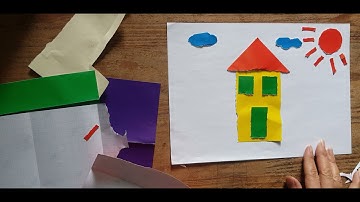 Bài 5: xé dán Ngôi nhà của em - Mĩ thuật lớp 1.