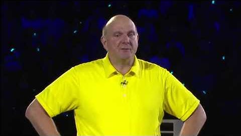 Steve Ballmer crying on stage during his last speech at Microsoft