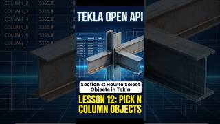 TEKLA OPEN API-Lesson 12 Pick N Column Objects #teklastructures #teklaopenapi #teklaapi #autocad