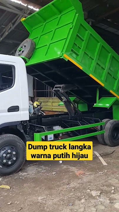 dumptruck canter ini sangat langka warna putih hijau
