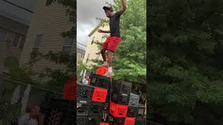 Man Tumbles Off Crate Challenge