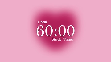 No-Break Study Timer 🌸 | 1 Hour of Pink Aesthetic Productivity