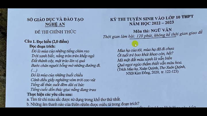 Đề thi lớp 10 năm 2023 môn văn năm 2024