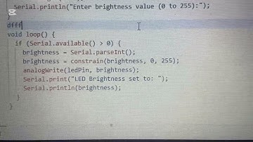 An Arduino program to control the brightness of a led using the serial monitor