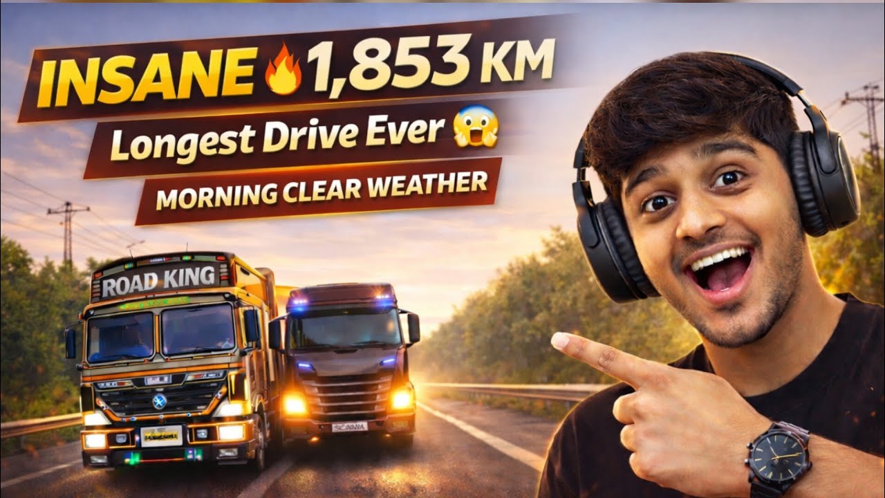 😱 1,853 Km Without Stopping?! 🔥 Longest Truck Simulator Drive Ever !