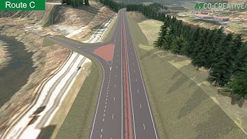 Drive through visualisation - Option C - Pass of Birnam to Tay Crossing