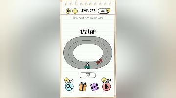 Brain Test Level 262 | The red car must win Walkthrough.
